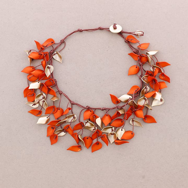 Sonata - Wholesale Choker/Collar - Long Necklace with Resin Petals Pendants10