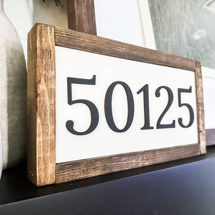 Dakota + Pine Design Co. - Wholesale Sign - Zip Code/Area Code or House Number Custom 3D Laser Wood Sign