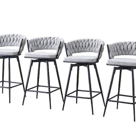 4-delige draaibare barkrukken met ademende linnen-katoenen zittingen voor wholesale door BlakOutlet