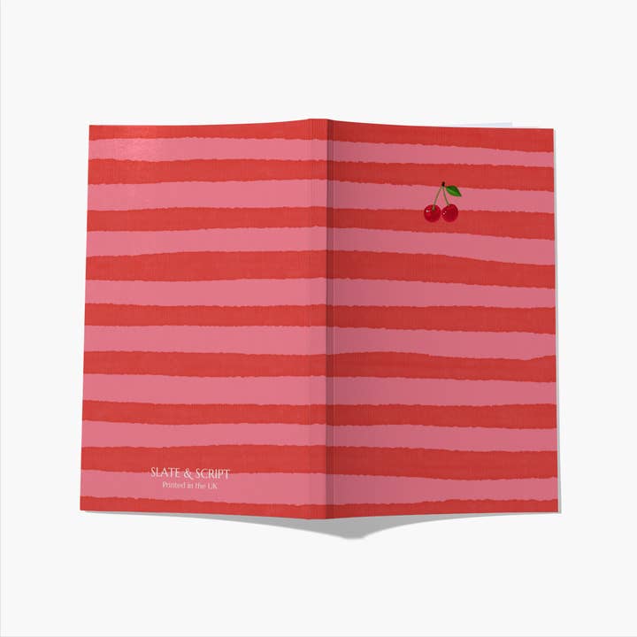 Slate and Script 'Cherry Stripes' A5 Notebook 80 pages for wholesale by Slate and Script