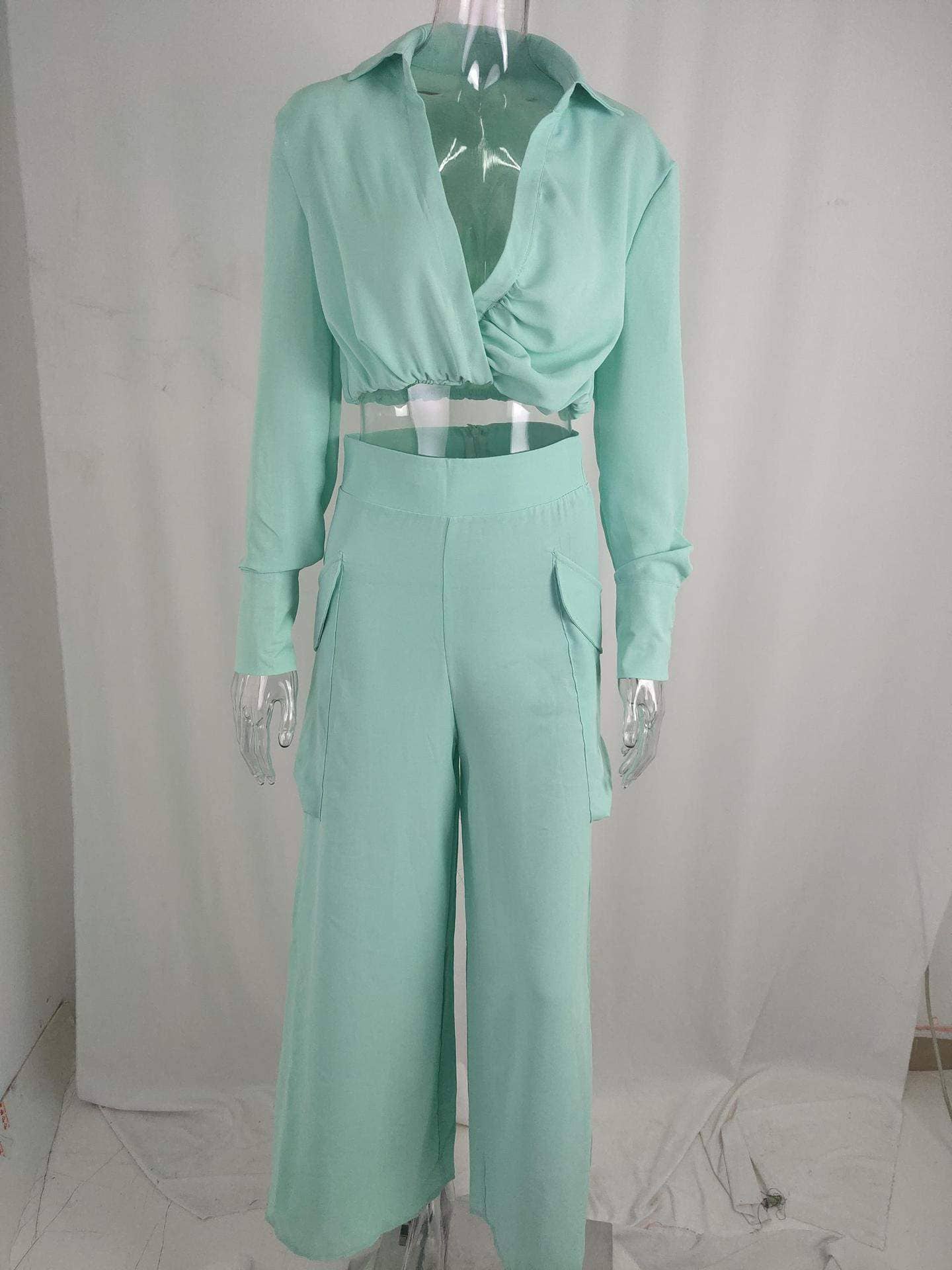 Queen Fashion – wholesale Set med topp och kjol - Dam – Queen Fashion trendigt set med blus och vida byxor för kvinnor12