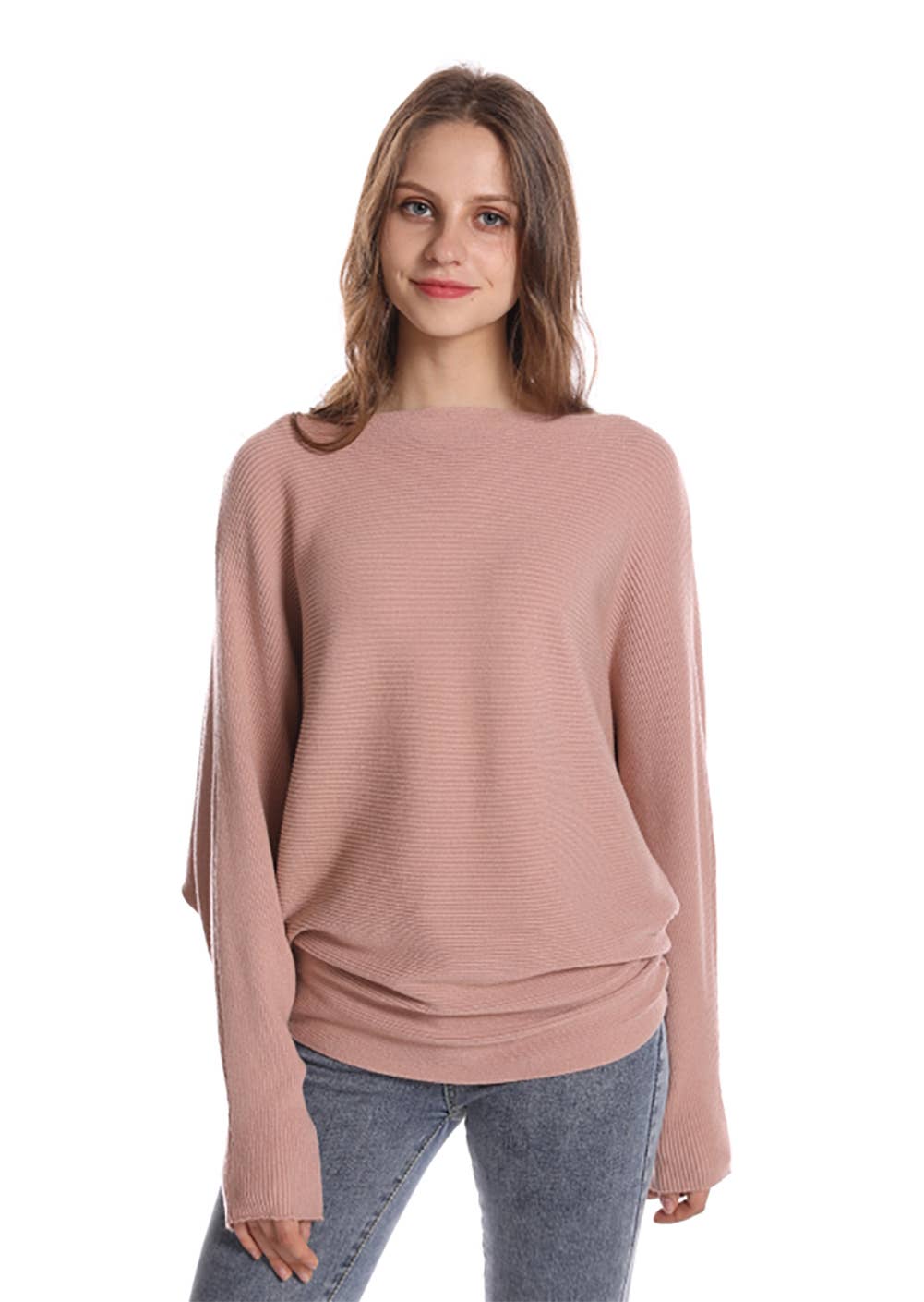 Fennco Styles – wholesale Knitted jumper – Women′s – Boat Neck Batwing Sleeve Knit Soft Sweater8