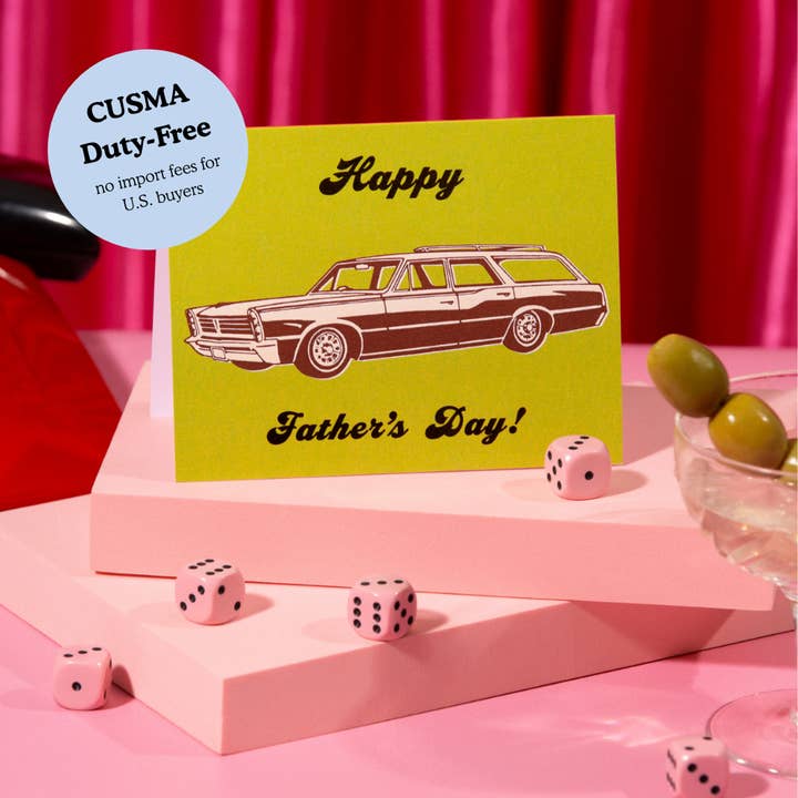 Carte de fête des pères – Carte de fête des pères en papier métallisé pour la vente par Lucky Goods Paper