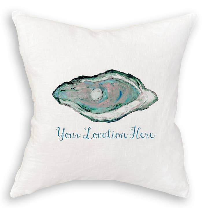 French Graffiti - Wholesale Tea Towel - Aqua Oyster with Location11