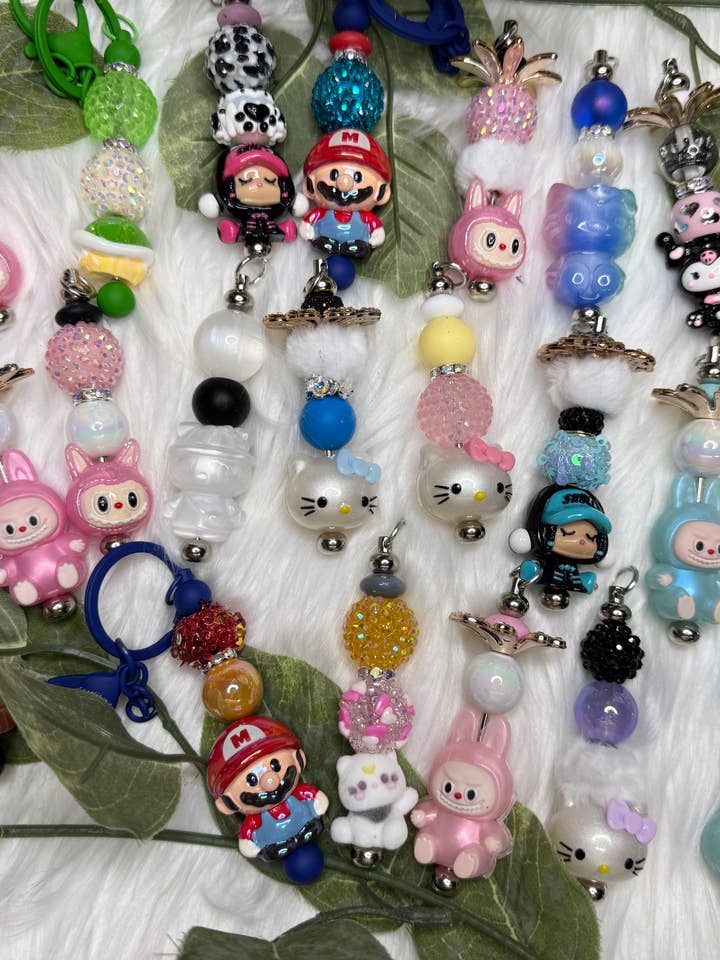 Schädelpanda/Hello Kitty/La bubu Super Mario Schlüsselanhänger für den Großhandel von artbcrafts