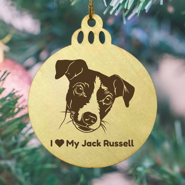 Adorno de madera "Amo a mi Jack Russell" – Redondo de 3” para venta al por mayor de Mermaid of Hilton Head