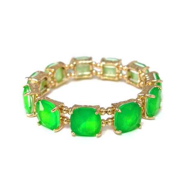 StarryNYC - Wholesale Schakelarmband - Neon kussen geslepen glazen kristal verbonden stretch armband1