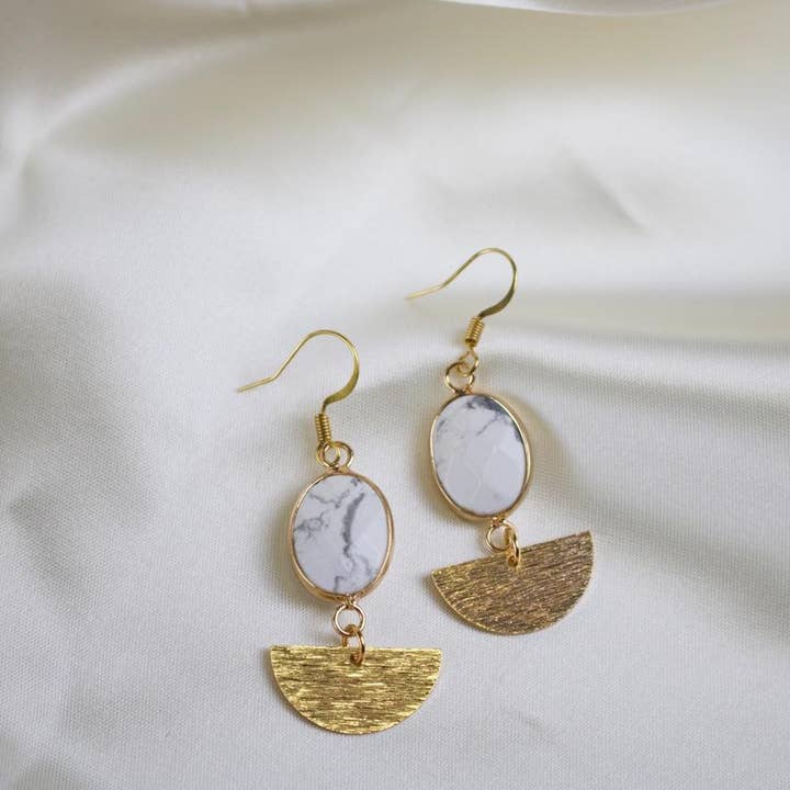 June // Howlite Charm Earrings for wholesale by TISH jewelry