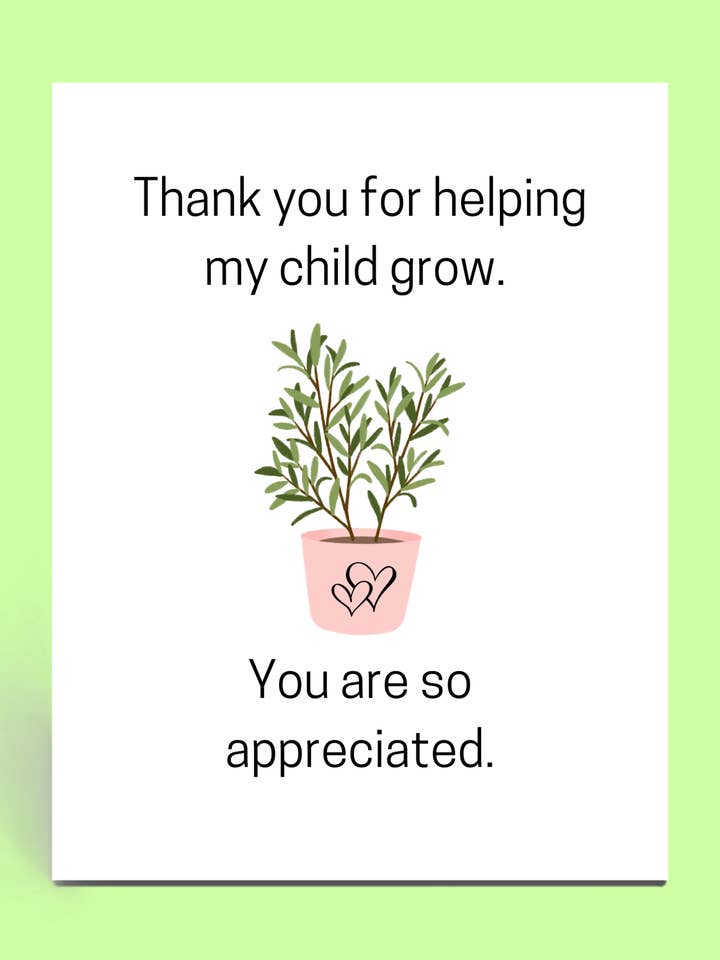 Helping My Child Grow Card for wholesale by Cards o' Glee LLC
