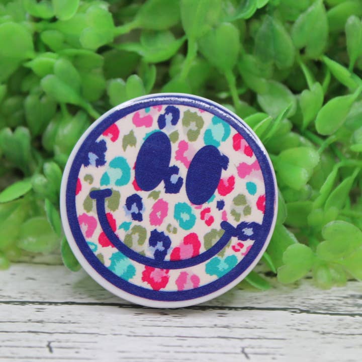 Colorful Leopard Smiley Phone Grip / Stand for wholesale by Hylidae Boutique