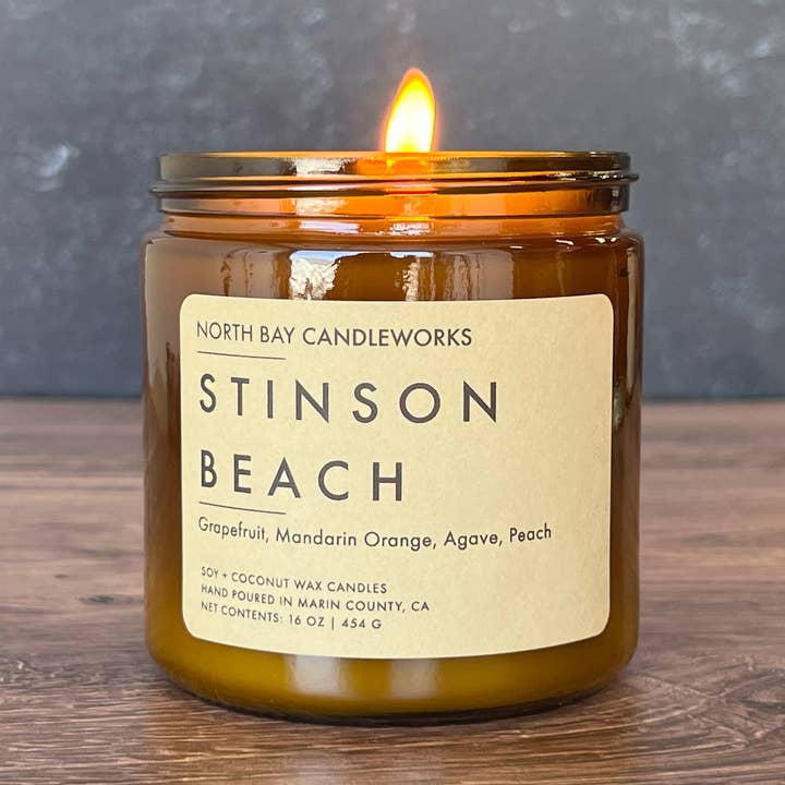 North Bay Candleworks - Wholesale Jar/Filled Candle - Stinson Beach (Large Size, 16 oz)0