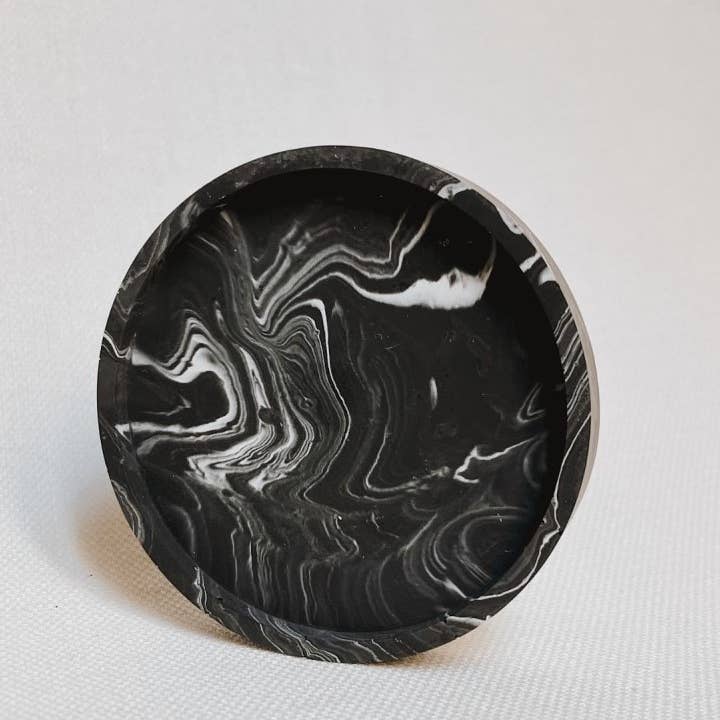 Black Marble Style Decorative Plate for wholesale by Costa Candles