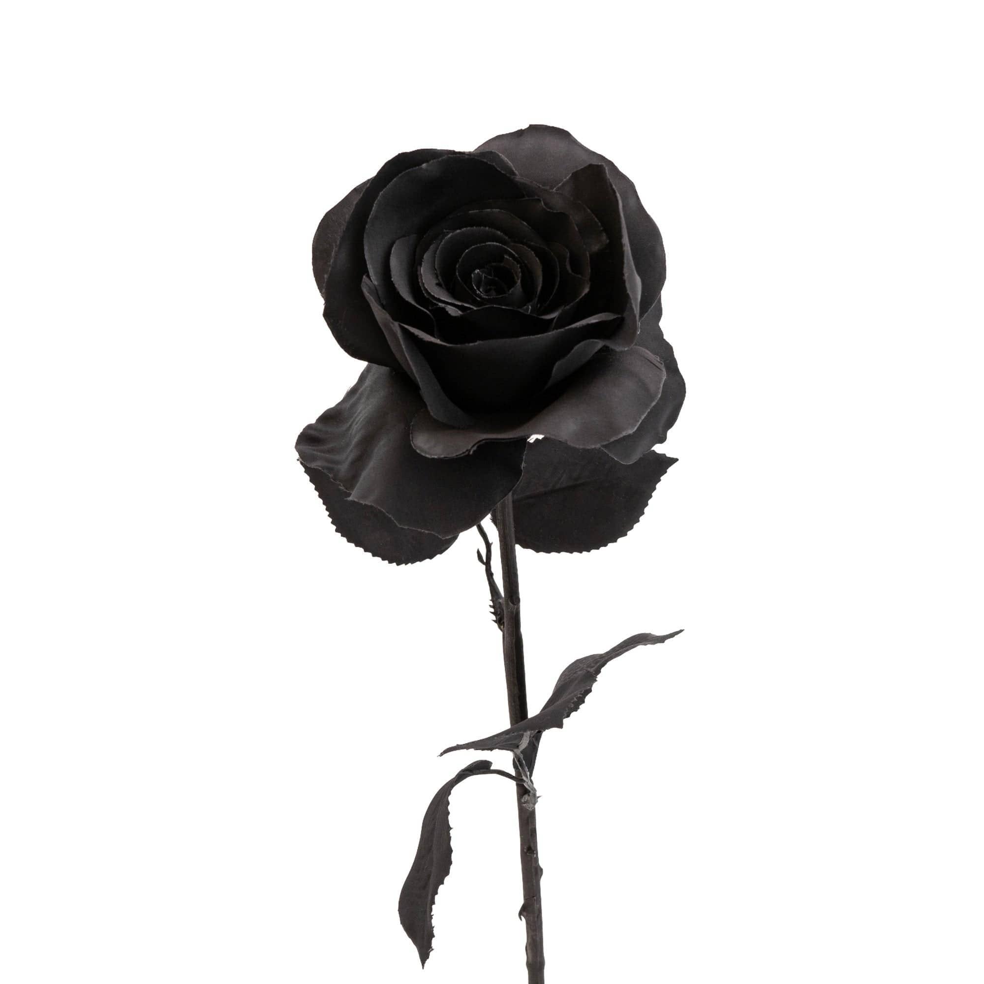 Candlelight Products Ltd – wholesale Artificial flowers – Artificial Open Rose Black 54 cm Tall 10PK1