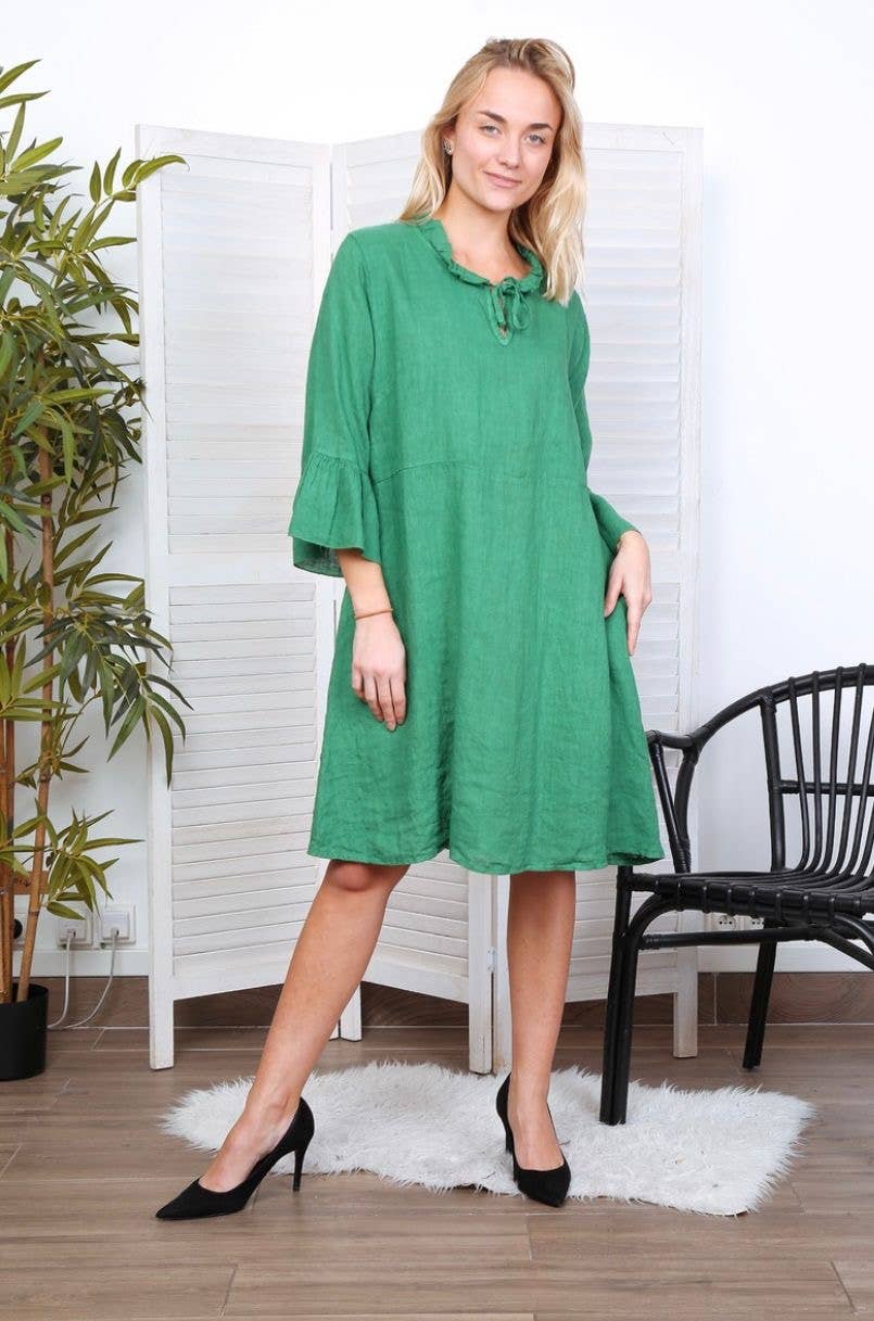 LÉA & LUC - Wholesale Dress - Women's - Short dress in 100% linen REF.134433