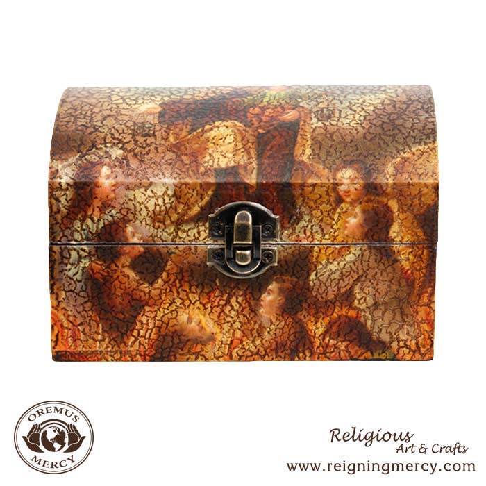 Oremus Mercy – Caixa decorativa por atacado – Caixa de Armazenamento de Rosário de Nossa Senhora do Monte Carmelo 6"1