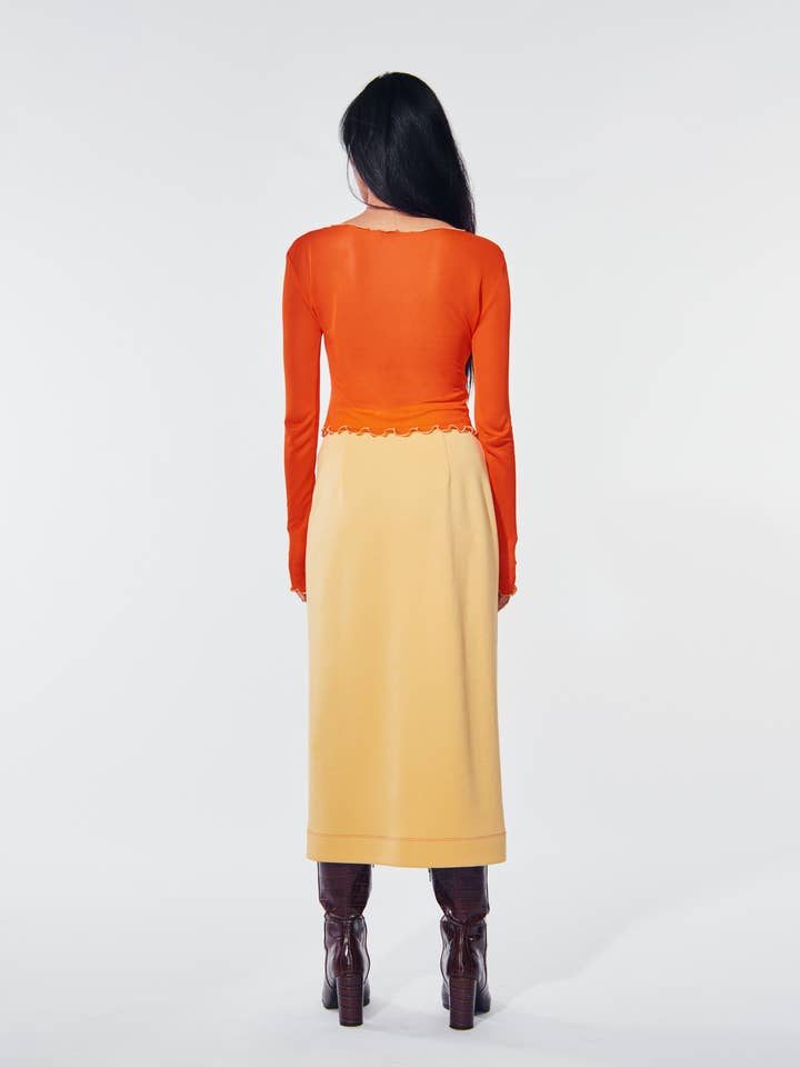 IKA Paris - Vendita all'ingrosso Maglietta - Donna - T-shirt da tango lunga Sylvie Tangerine1