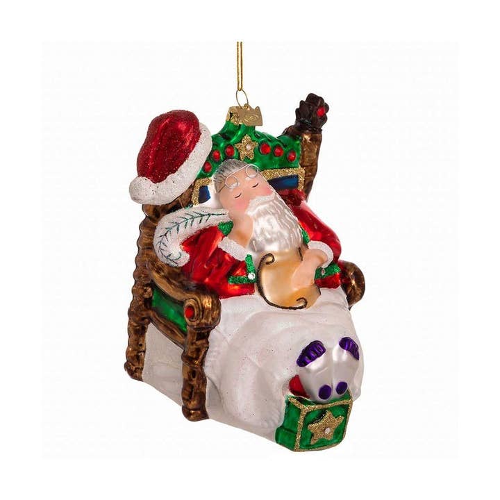 Kurt S. Adler, Inc. - Vente Objets de décoration - 6.25"NBL GM CHAISE DE SANTA +SWRVSKI STN4