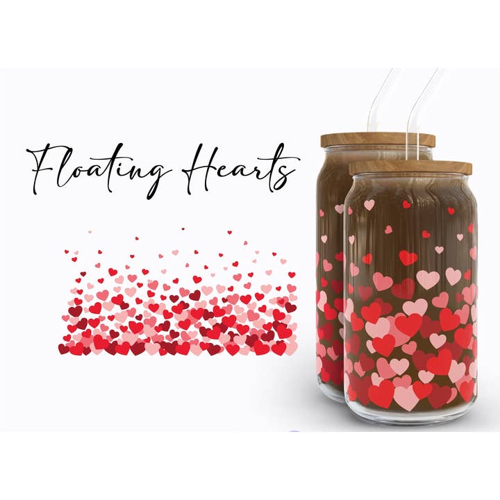 Floating Hearts Wrap UV DTF Sticker for wholesale by RBA Transfers