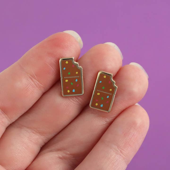 LuxCups Creative - Wholesale Stud/Post Earrings - Cosmic Brownie Earrings4