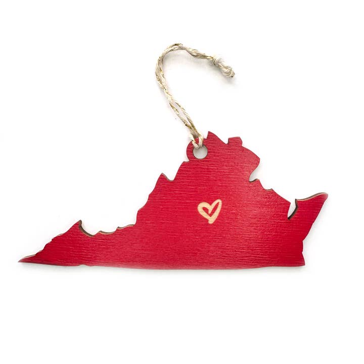 Virginia Heart Ornament for wholesale by SnowMade