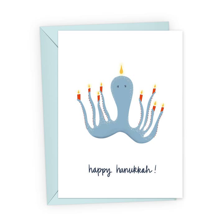Fröhliche Chanukka-Oktopus-Karte | A2 für den Großhandel von Queen Fayzel