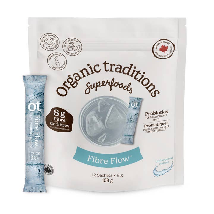Fiber Flow sans arôme (12 sachets) pour la vente par Organic Traditions