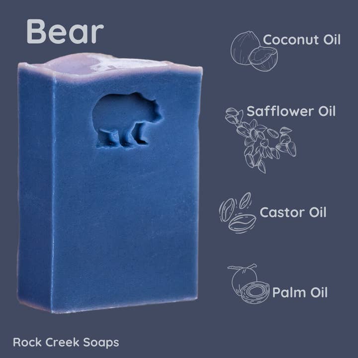 Rock Creek Soaps - Wholesale Bar Soap - Bear Bar Soap: Huckleberry