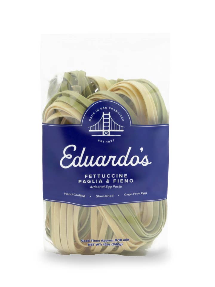 Fettuccine Paglia & Fieno - Artisanal Egg Pasta (12oz) for wholesale by Eduardo's Pasta