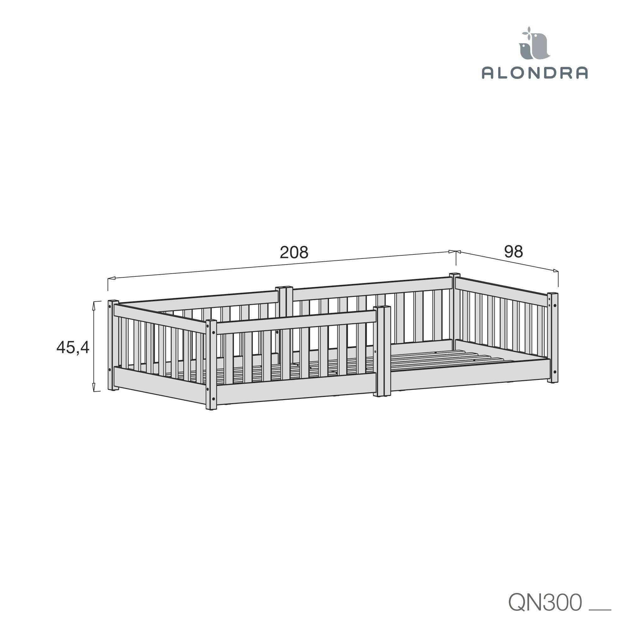 Alondra Baby - Wholesale Bed - Kids & Baby - Montessori junior bed 90x200 cm · Tukki QN3002