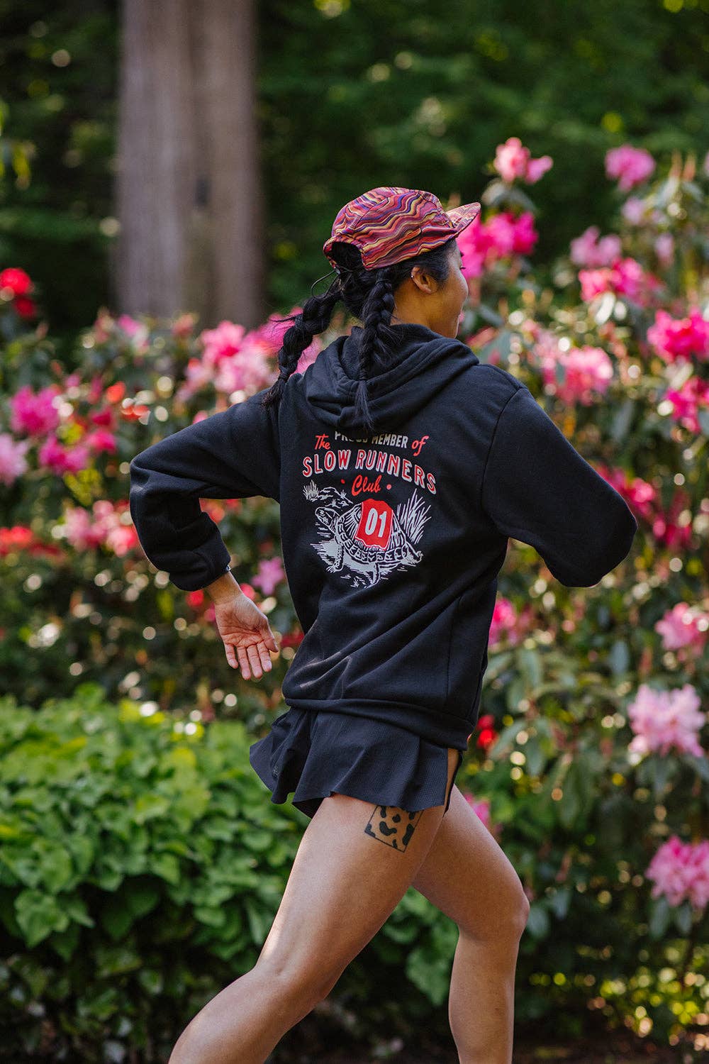 Vintage Black Slow Runners Club Hoodie Sweatshirt for wholesale on Faire2