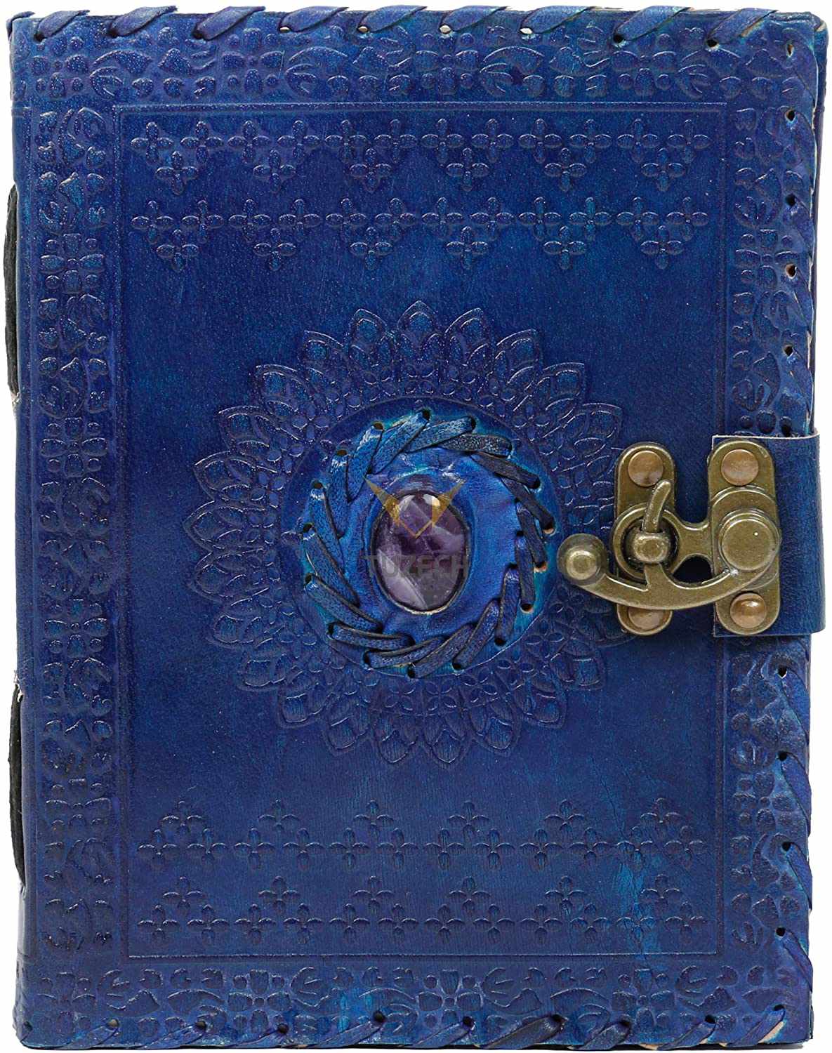 Tuzech Leather - Wholesale Journal/Diary - TUZECH Handmade Office Home Daily Use, Poem Writing Beautiful Pure Leather Luck Stone Bound Journal/Diary with C-Lock for Men and Women 8 Inches15