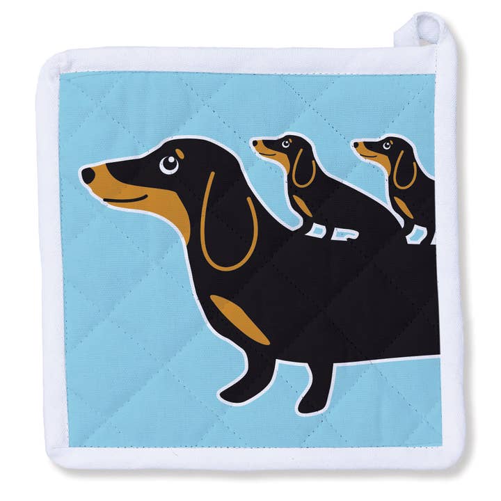 Reversible Dachshund Doxie and Puppies Potholder for wholesale by Naked Decor