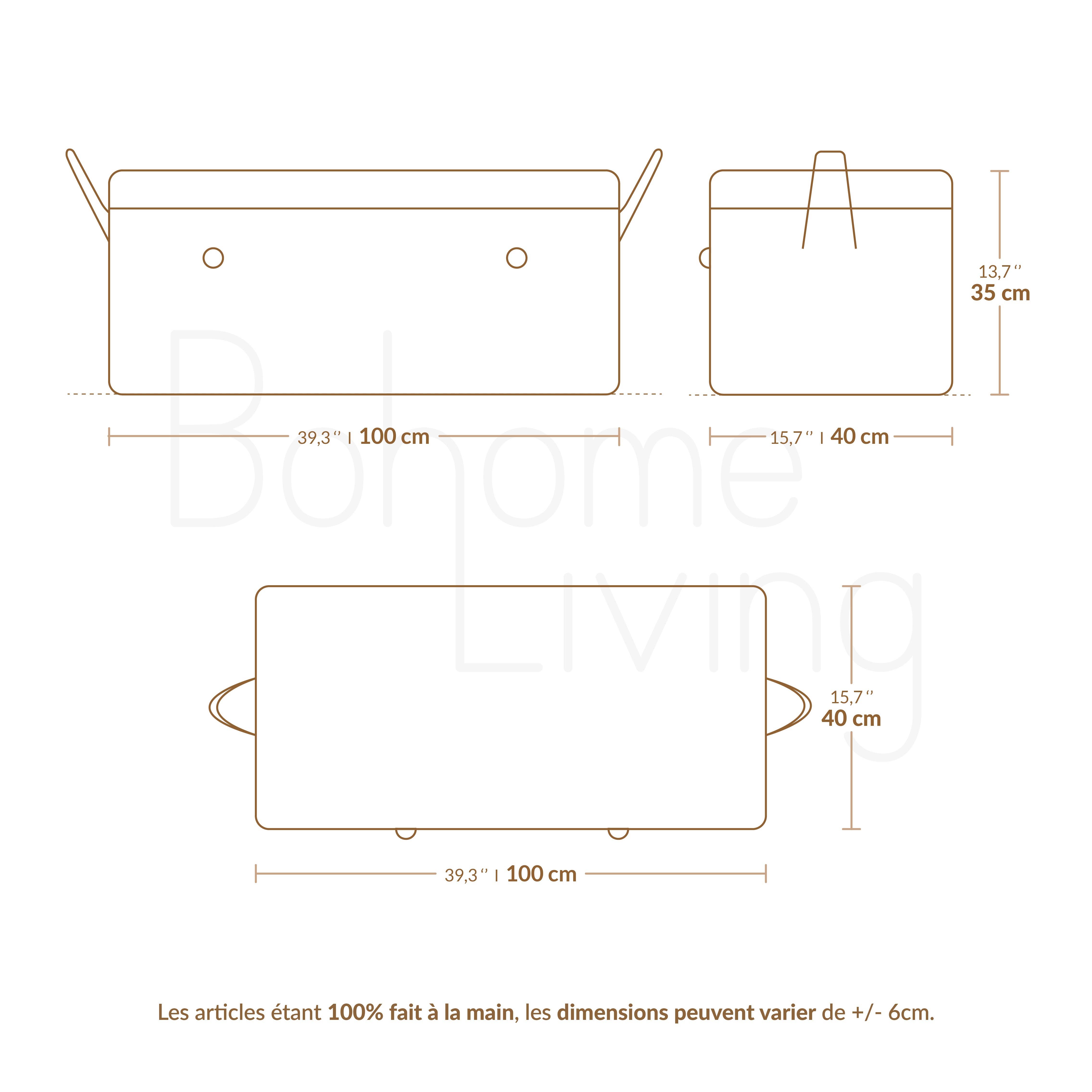 Bohome Living - Wholesale Basket - Palm leaf storage chest 100cm7