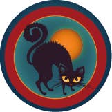 Kalan - Wholesale Lapel Pin/Button - BTK324 Black Cat 1.25 Inch Button