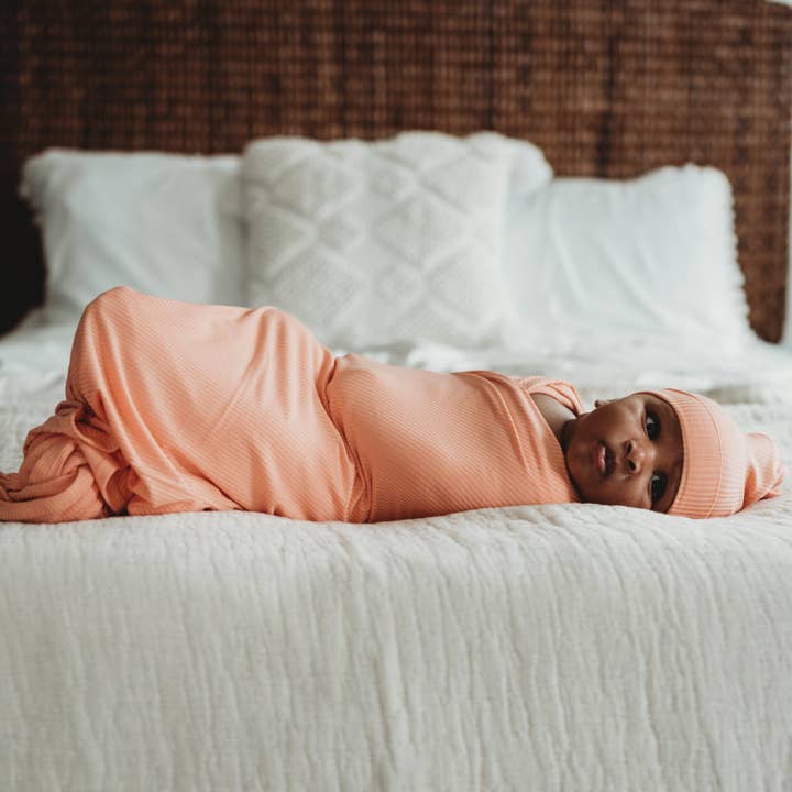 Shedo Lane - Wholesale Swaddle Set - Baby - Blushing Pink Bamboo Baby Swaddle 3 Piece Set9