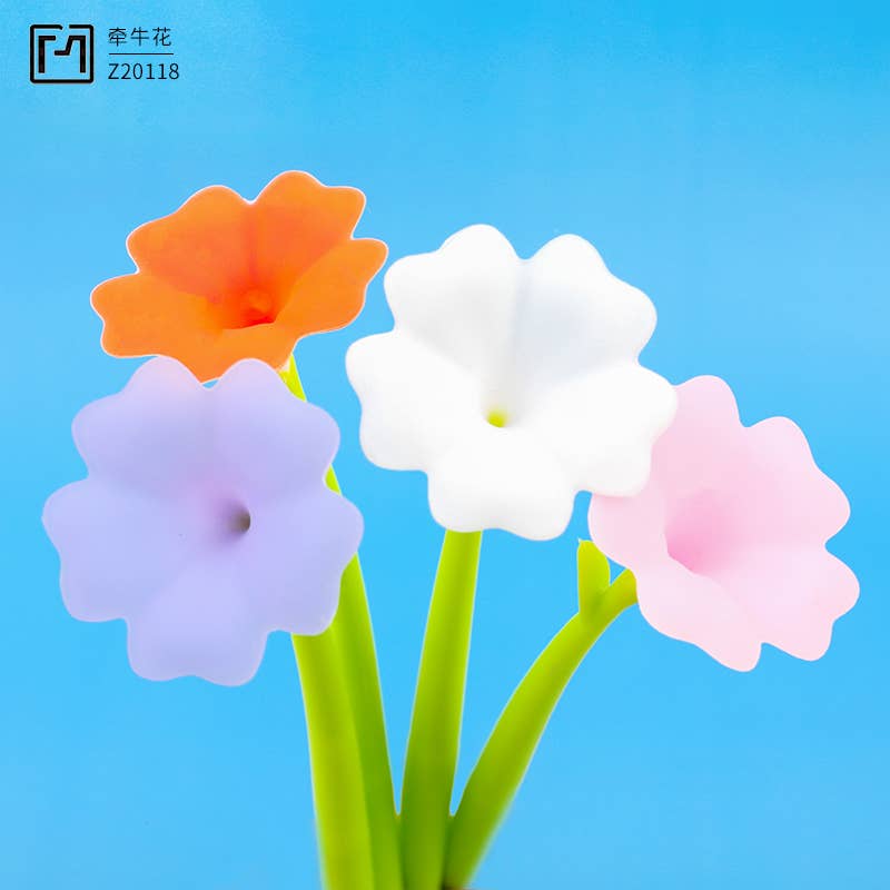 BCmini - Wholesale Pen - 22715 Morning Glory Flower Wiggle Pad Gel Pen-488