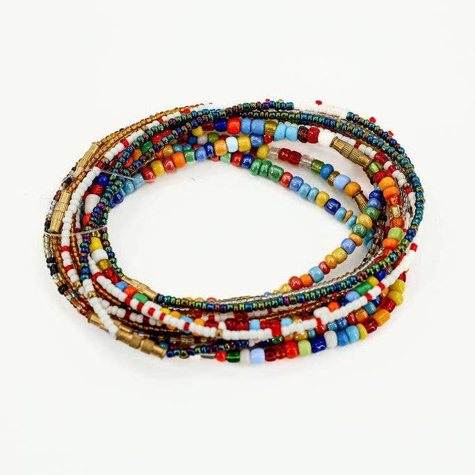 Beaded Anklets, Set of 12 for wholesale by Gitzell FairTrade