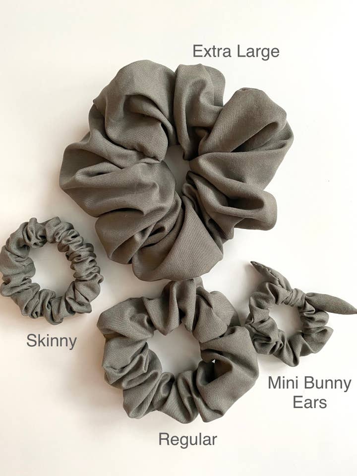 Olive Scrunchies and Hair Accessories, Multiple Sizes for wholesale by Hand Stitched In Love
