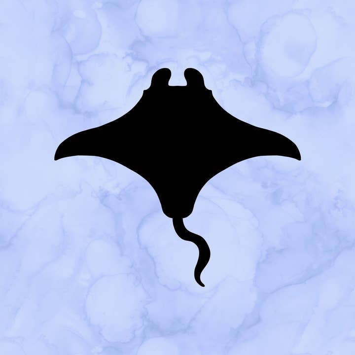 Autocollant Silhouette Raie Manta (2") pour la vente par Sticking with You