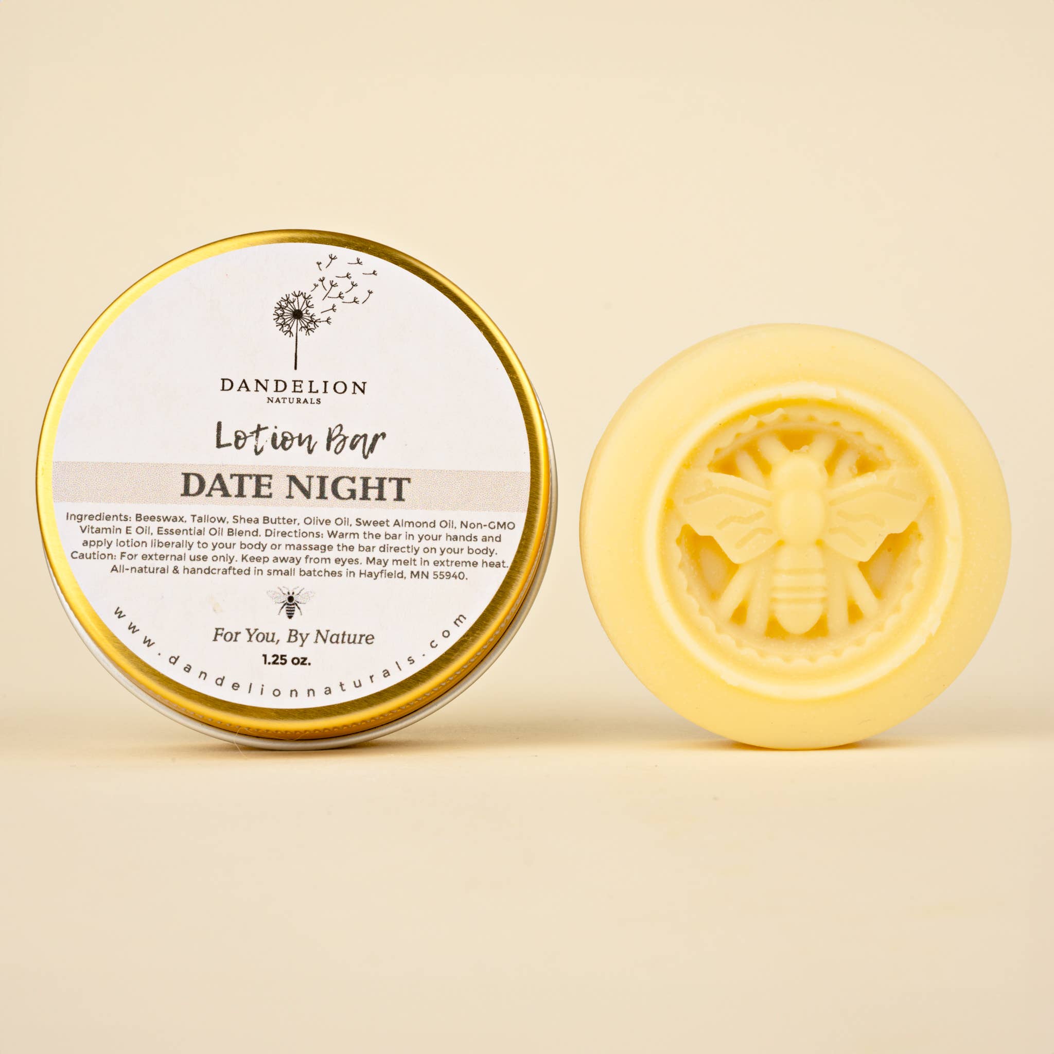 Dandelion Naturals - Wholesale Solid Lotion - Patchouli Vanilla Tallow Lotion Bar | Solid Lotion Bar 1