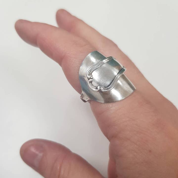 Gleamlety - Vente Bague de cocktail/de cérémonie - Bague cuillère en argent