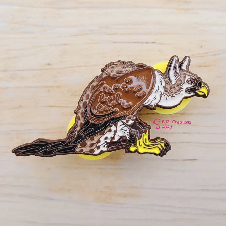 Hyena Vulture Trash Gryphon Soft Enamel Pin for wholesale by EJS Creations
