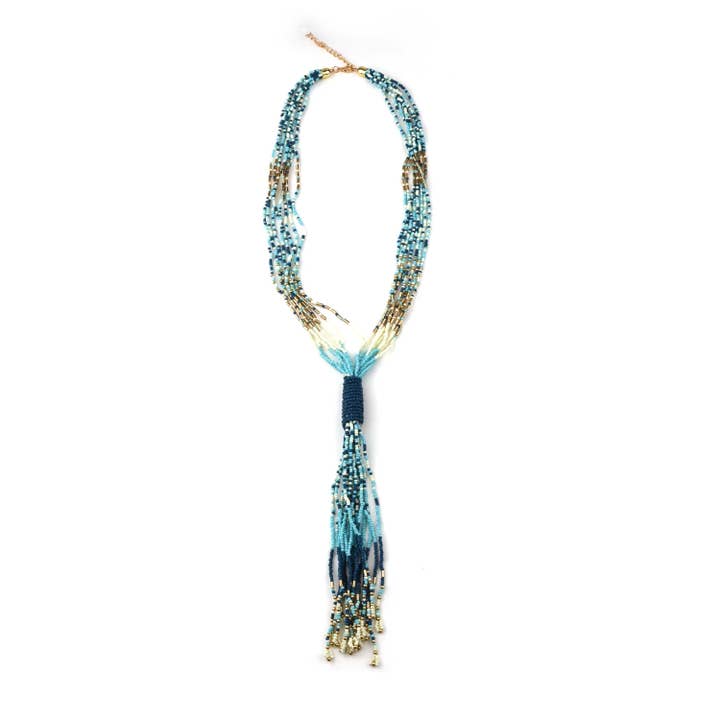 💫🎀 Long Beaded Necklace with Tassel 🎀💫 for wholesale by Miss Minna
