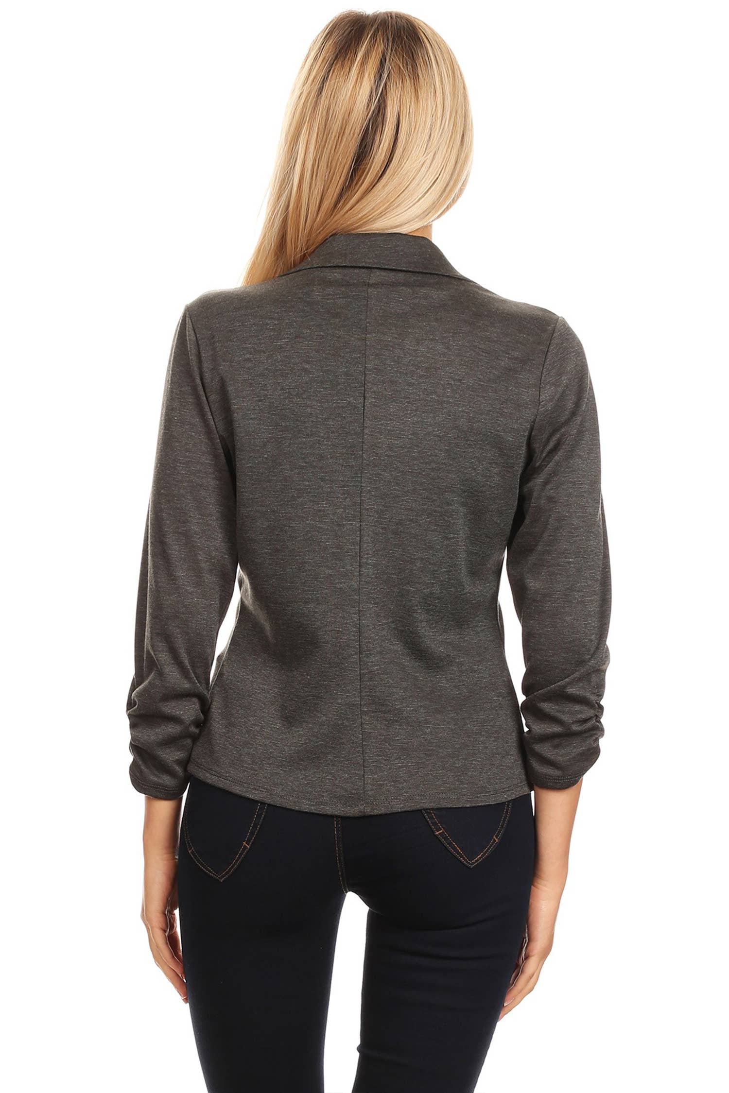 MOA COLLECTION - Venta al por mayor Blazer - Mujer - Blazer largo hasta la cintura con cierre de un botón para mujer (paquete abierto)15