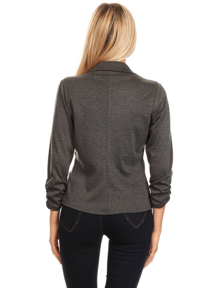 MOA COLLECTION - Venta al por mayor Blazer - Mujer - Blazer largo hasta la cintura con cierre de un botón para mujer (paquete abierto)15