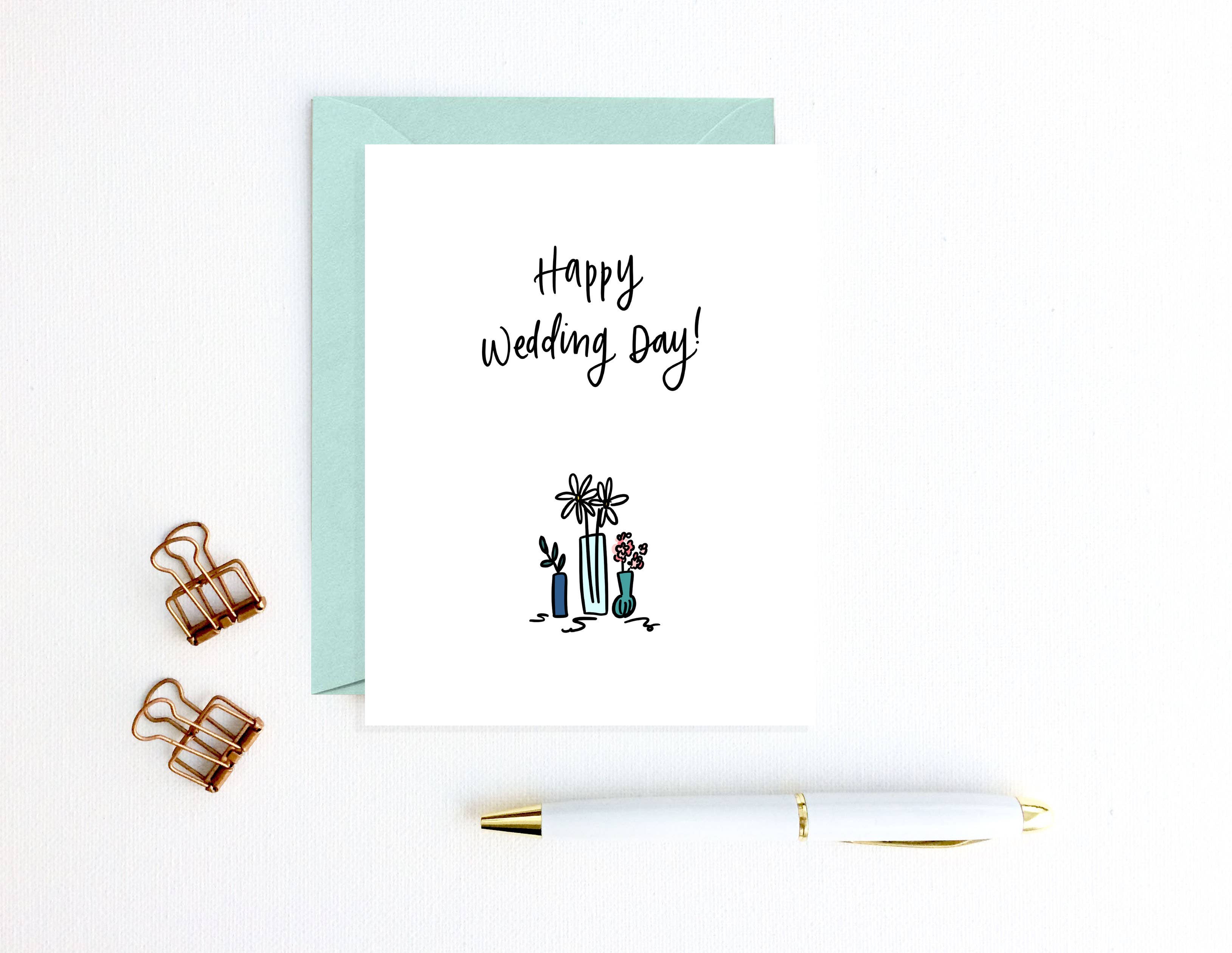Instead of Ashes - Wholesale Wedding Card - Happy Wedding Day - Flower Vase Card0