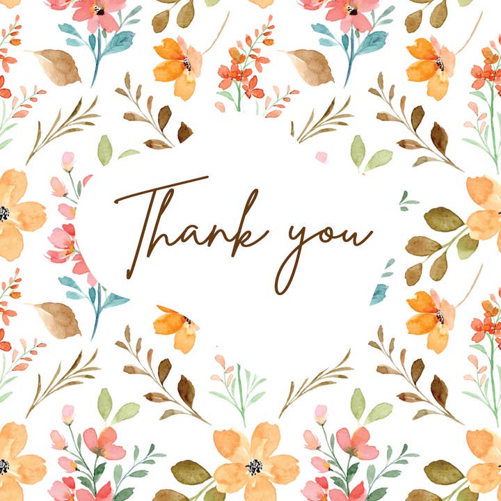 Thank You Flowers | 25 Flower Wraps for wholesale by Red Barn Canvas