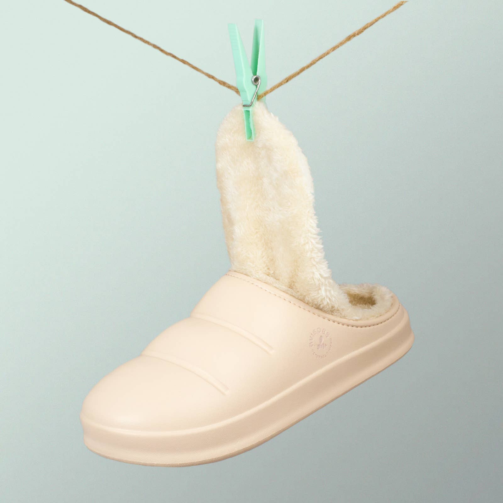 Avispas - Vente Mules – femme - Mule d’hiver végan beige Simson avec chaussette basse10