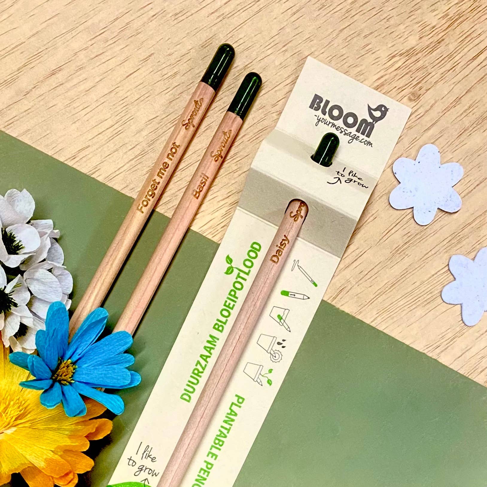 BLOOM your message - Wholesale Plant Seeds - Set of 100 plantable growing pencils incl display box4