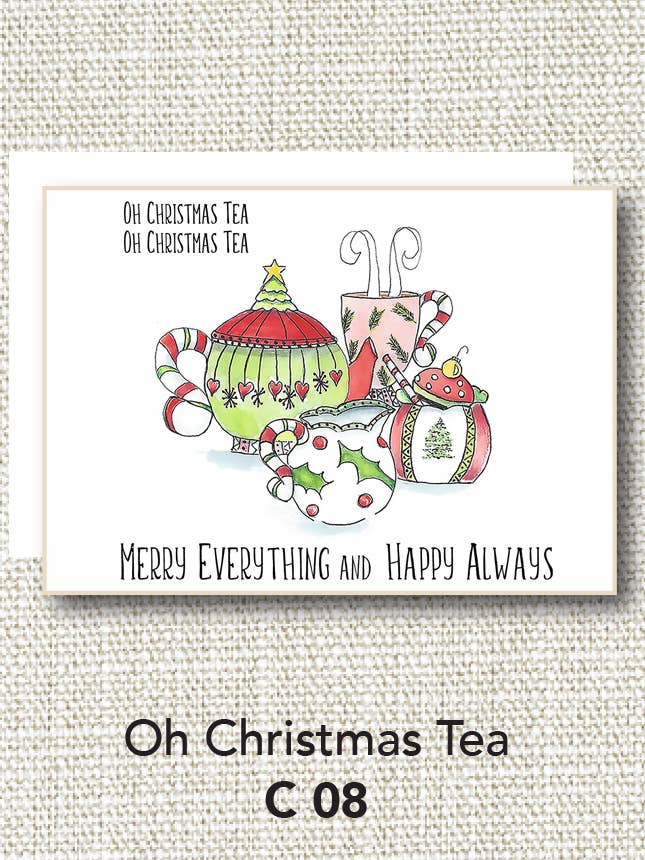 Oh Christmas Tea for wholesale by Jill Shinn Art